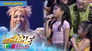 Vice Ganda enjoys playing with Mela and Stela  Its Showtime [upl. by Atnamas]