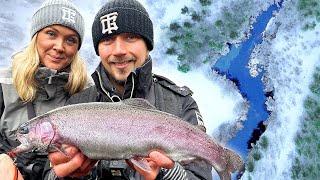 Exploring River with RAINBOW TROUT – Instant Catch amp Cook [upl. by Zebapda]