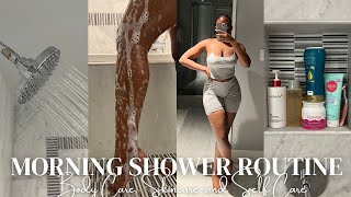 MY MORNING SHOWER ROUTINE 2022  Body Care Routine and Feminine Hygiene Tips [upl. by Sabir]