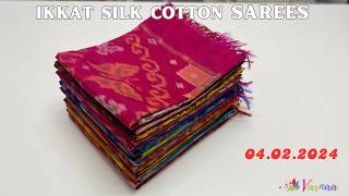 Pochampally ikkat silk cotton sarees  ikkat sarees silk cotton sarees varnaa soft silk sarees [upl. by Wilburt]