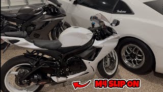 2019 GSXR 600 M4 SLIP ON EXHAUST Before and After [upl. by Jami]