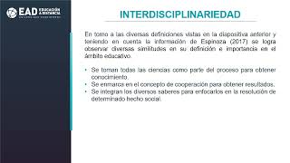 Disciplina e interdisciplinariedad [upl. by Cale117]