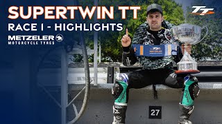 Metzeler Supertwin TT Race 1  Highlights  2024 Isle of Man TT Races [upl. by Tija20]