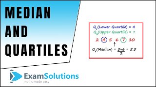 Median Quartiles and interquartile range  ExamSolutions [upl. by Derward]