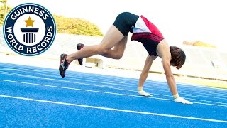 Fastest 100 m running on all fours  Guinness World Records [upl. by Kelula]