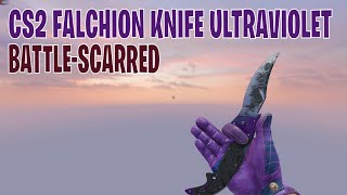 Falchion Knife Ultraviolet BattleScarred  CS2 Skin Showcase 363 [upl. by Karub]