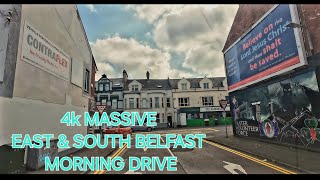 4k BELFAST MORNING DRIVE East BelfastBelvoir NewtownbredaOrmeau Rd AnnadaleMarketsRavenhill [upl. by Lithea]