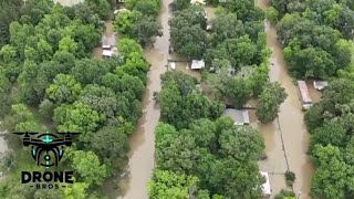 Drone video shows flooding near Livingston Dam [upl. by Ailhat]