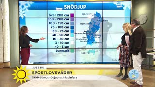 Så blir sportlovsvädret – här blir det påfyllning av snön  Nyhetsmorgon TV4 [upl. by Jillayne]