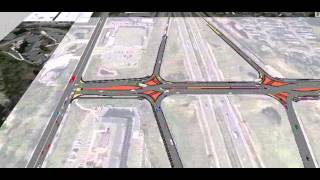 Traffic Simulation Video of Recommended Layout  DDI [upl. by Yelyab]