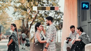 Pre Wedding Photo Color Grading Photoshop Tutorial [upl. by Enialehs]