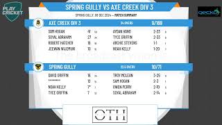 Spring Gully v Axe Creek DIV 3 [upl. by Mcfadden651]