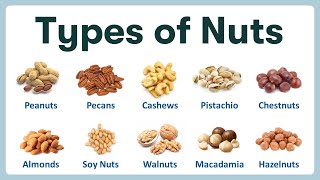 Types of Nuts  List of Nuts in English with Pronunciations and Pictures [upl. by Cristionna430]