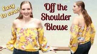 How to Make an Off Shoulder Top EASY  Easy DIY Sewing Projects for Beginners [upl. by Atsylac]