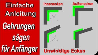 Jeden Winkel bei Sockelleisten passgenau auf Gehrung schneiden  sägen [upl. by Oremar108]