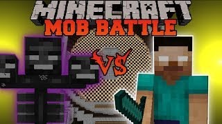 Minecraft HEROBRINE VS WITHER  Minecraft Mob Battles  Arena Battle  Polkz Mod [upl. by Frankie]