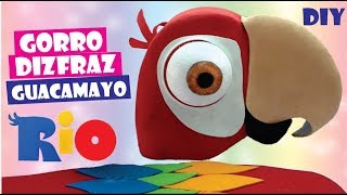 DIY GORRO DISFRAZ CASERO DE GUACAMAYO DE FOAMY RÍO  Como hacer Gorro de Guacamayo para niño [upl. by Joo771]