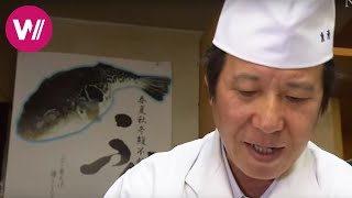 Fugu  how to prepare the deadly pufferfish as shown by quotUoseiquot chef Rikizo Okamoto  Tokyo [upl. by Dnomra]