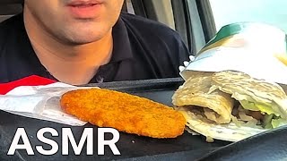 ASMR EATING l MCDONALDS MCARABIA SANDWICH amp HASH BROWN I CAR MUKBANG l MICBANG ASMR [upl. by Amaerd]