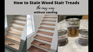 How to STAIN STAIR TREADS without sanding [upl. by Malim]