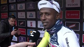 Biniam Girmay  Interview at the start  GentWevelgem 2024 [upl. by Nnaarat]