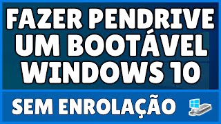 Como Fazer um Pendrive Bootável Windows 10 [upl. by Kerad]