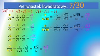 7str30 Usuń niewymierność z mianownika postępując tak jak w przykładzie a 1pierwiastek2 b 1pier [upl. by Aymahs831]