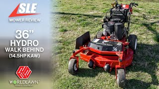 Review of WorldLawns 36quot Hydro Floating Walk Behind Mower 145HP Kaw  lawncare mower worldlawn [upl. by Nisse]