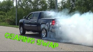 2012 GMC Sierra 342 to 410 Gearing Swap [upl. by Ettenna]