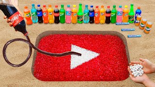 Erupção Subterrânea Gigante do YouTube com CocaCola Mentos Orbeez e Balões [upl. by Eaner]