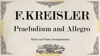 FKreisler  Praeludium and Allegro  Piano Accompaniment [upl. by Dalston]