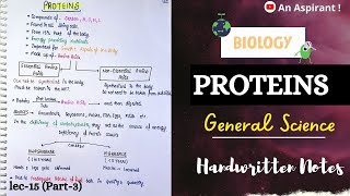 Proteins  NutrientsUnit3  Biology  General Science  Lec15  An Aspirant [upl. by Annwahsal]