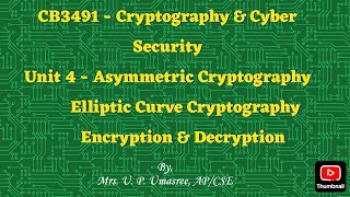 ECC Encryption amp Decryption in Tamil [upl. by Ahtivak188]