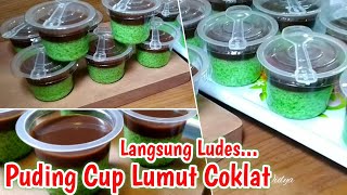 BANJIR ORDERAN ‼️ide jualan Puding Cup Lumut Lapis Coklat [upl. by Eliathas]