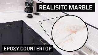 Carrara White Marble Epoxy Resin Countertop Technique [upl. by Mabel]