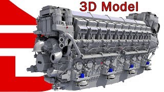 3D Models  Marine Propulsion V20 Engine [upl. by Ydoc]