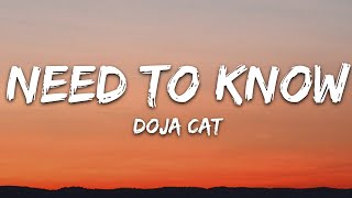 Doja Cat  Need To Know Lyrics [upl. by Irrehs]