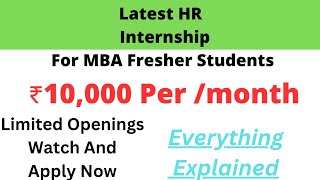 Paid HR Internship For Freshers With Real Work Experience ll [upl. by Akcimehs]