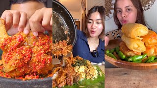 Indonesian food mukbang  2  nasi goreng nasi padang mie goreng and more [upl. by Dranyl738]