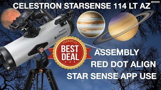 NEW CELESTRON STARSENSE 114AZ LTASSEMBLY STARSENSE APP FIND OBJECTS AUTOMATICALLY  MOON PHOTOS [upl. by Areek]