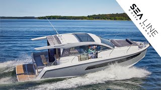 Sealine C335 walkthrough  The Southampton Boat Show 2024  Sea Line Costa Blanca [upl. by Wilie]