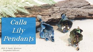 Calla Lily PendantsSpringtime Polymer Clay Jewelry Tutorial [upl. by Olva]