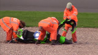 Jason Ohallorans Big Free Practice 2 Crash 2024 BSB Weekend at Donington Park Friday [upl. by Nnaarat276]