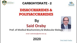 L 2 Di and Polysaccharides by Said Oraby [upl. by Ynnob913]