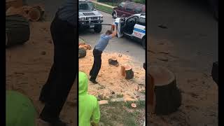 Chicago Cop can’t chop wood🤣 FUNNY FAIL shorts chicago funny [upl. by Radu]