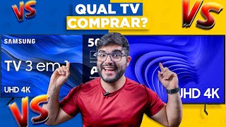 COM ELAS Smart TV 3 em 1 da Samsung Modelo CU7700 vs DU7700 Mudou muito Qual comprar [upl. by Laveen]