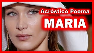 Acrostico Con El Nombre Maria POEMA [upl. by Ailecnarf]