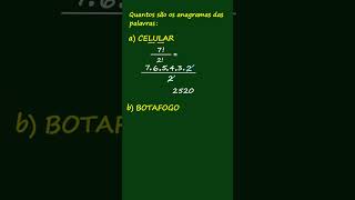 ANAGRAMAS permutacao combinatoria [upl. by Dachy]