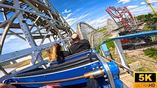 Tornado POV 5K CLASSIC Wooden Roller Coaster Adventureland IA [upl. by Raine]