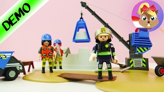 PLAYMOBIL BOUWTERREIN  Wordt PAPA VOGEL bouwvakker Bouwterrein met grote kraan en muur [upl. by Tterrej613]